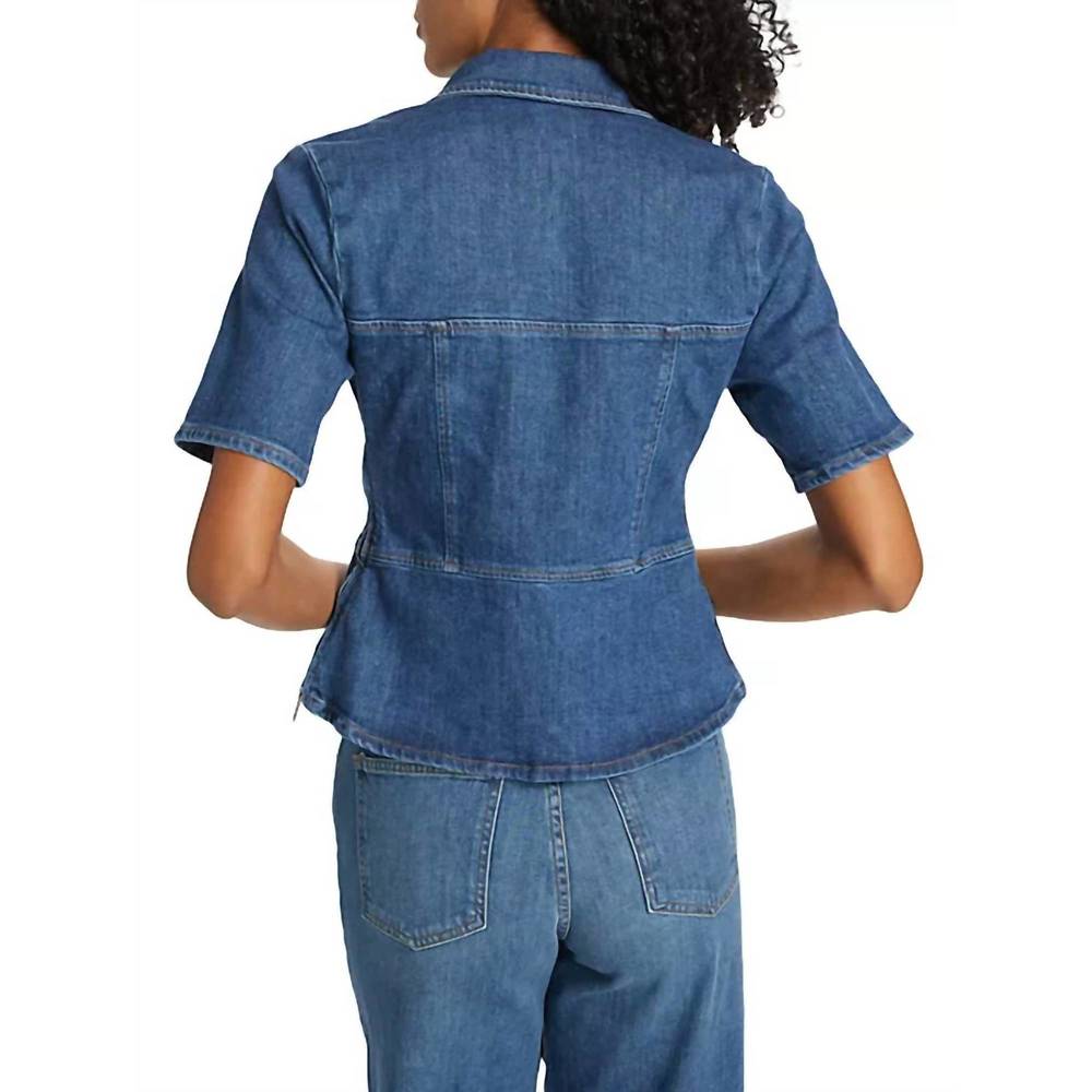 NEW JONATHAN SIMKHAI carole bustier top in denim - Picture 3 of 4